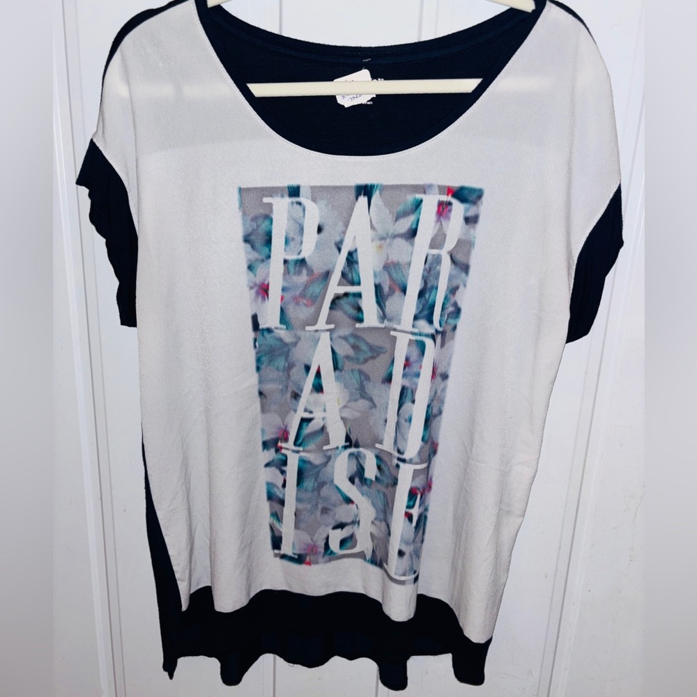 Apt. 9 Black and White Paradise Graphic Tee